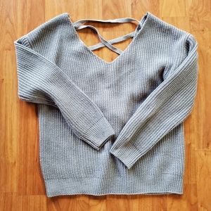 Grey Off Shoulder Sweater
